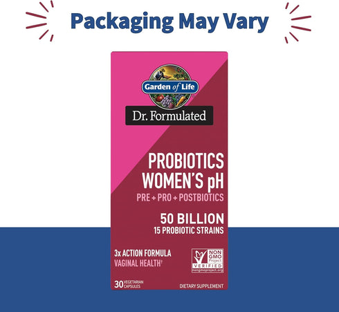 Garden of Life Dr Formulated Once Daily 3-in-1 Complete Prebiotics, Postbiotics & Probiotics for Women, PRE + PRO + POSTBIOTIC Supplement for Women’s Digestive, Immune & Vaginal Health, 30 Day Supply