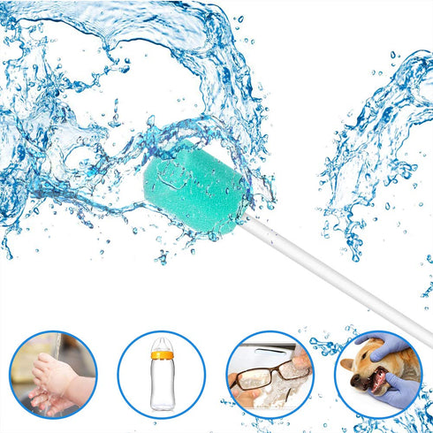 Disposable Mouth Swabs Sponge - Sterile Unflavored Oral Swabs Dental Swabsticks (50PCS)