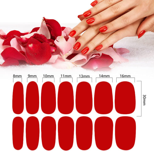 SILPECWEE 224 Pieces Nail Polish Stickers - Full Nail Wraps Solid Color Self Adhesive Gel Nail Strips