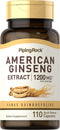 Piping Rock American Ginseng | 1200 mg | 110 Capsules | Non-GMO, Gluten Free Supplement