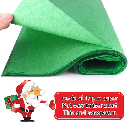 MIAHART 60 Sheets Christmas Tissue Paper 50 * 35cm Christmas Wrapping Paper for DIY and Craft Gift Bags Decorations (Green) by MIAHART