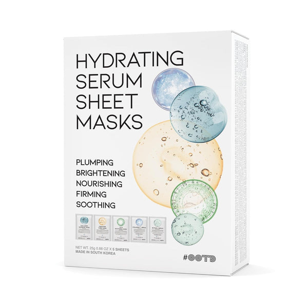 Hydrating Sheet Mask Starter Kit, Variety Pack for Dry, Acne, Sensitive Skin, Korean Vegan Facial Masks 5EA
