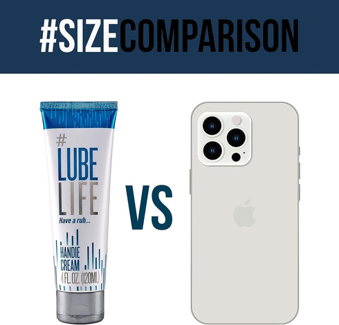 Lube Life Handie Cream, Water-Based Lube for Men and Couples, Made with Natural Ingredients, 4 Fl Oz
