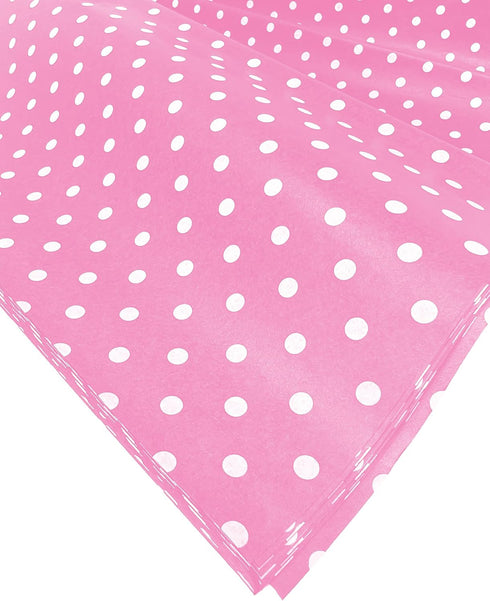 Flexicore Packaging Light Pink Polka Dot Gift Wrap Tissue Paper, 50 Sheets, Size: 15 Inch X 20 Inch