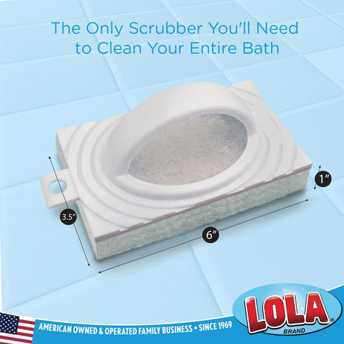 Lola Products All Purpose Scrubber Bath and Tile Scrubber, Light Duty Non-Scratch Handle, 6 Pack