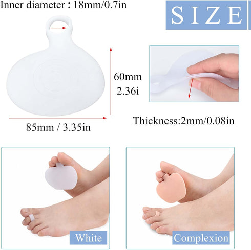 Keroius (4 pairs-2white 2beige, Metatarsal Pads Women Men Ball of Foot Cushion,Relieve Pressure and Pain,Help