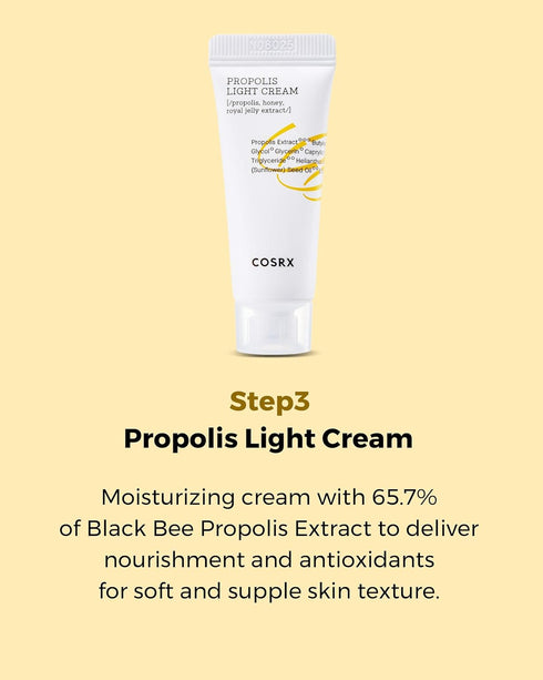 COSRX Honey Glow Kit | Facial Toner, Serum, Cream with Propolis Extract | Travel Size Gift Set, Korean Skincare