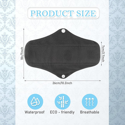 PHOGARY 7 Pcs Reusable Menstrual Pads, Reusable Sanitary Pads for Women, Washable Overnight Cloth Menstrual Pad Heavy