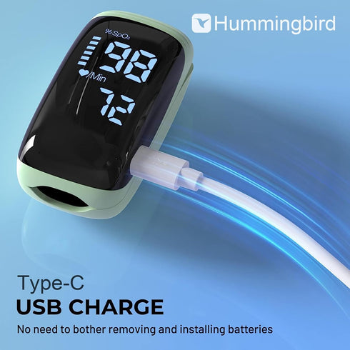 Rechargeable Fingertip Pulse Oximeter, Accurate SpO2 Reading for Outdoor Sports and Home Use