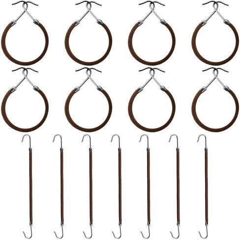 Hotop 15 Pieces Elastic Hook Hair Tie, Styling Ponytail Holder Hooks for Curly Long Hair (Brown)