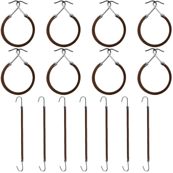 Hotop 15 Pieces Elastic Hook Hair Tie, Styling Ponytail Holder Hooks for Curly Long Hair (Brown)