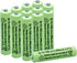 Solar Light Batteries AAA Triple A NIMH 600mAh 1.2V Rechargeable for Garden Lights Remotes Mice(12Pcs)