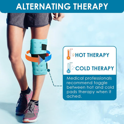 Comfytemp Calf Shin Splint Ice Packs, Reusable Gel 2 Pack, Hot Cold Therapy Compression Sleeve for Swelling, Elbow, Knee