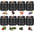 Men's Aromatherapy Gift Set - 8 Scented Candles with Manly Scents (Leather, Smoke, Oak) in Black Candle Jars, Perfect