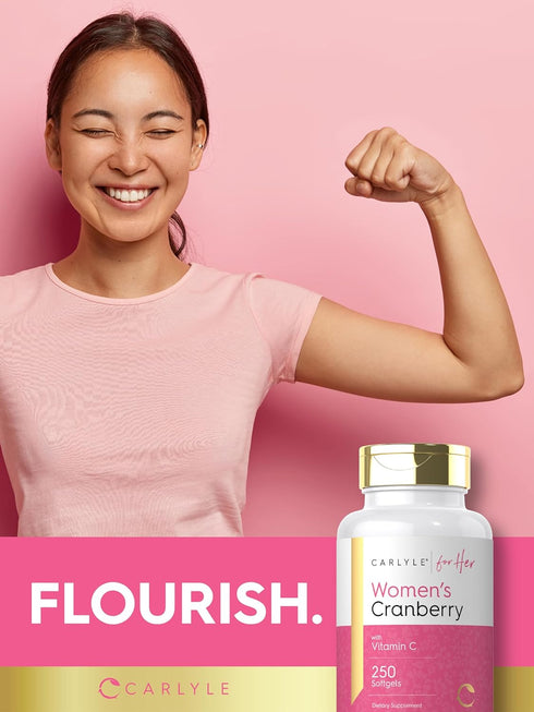 Carlyle Cranberry Pills for Women | 250 Softgels | Non-GMO, Gluten Free Supplement with Vitamin C for Her