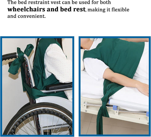 QNZKIOXV Restraint Vest for Bed or Wheelchair, Bed Restraint Waist Vest,Adjustable Anti Fall Waist Strap for Elderly
