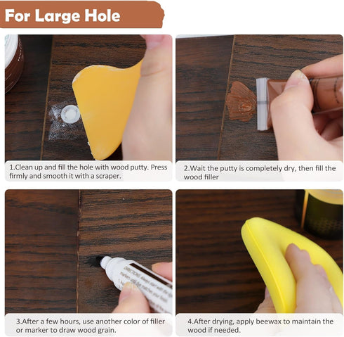 DEWEL Wood Furniture Repair Kit, Upgrade Wood Fillers, Touch Up Markers, Wax Sticks, Beeswax for Cracks and Scratches