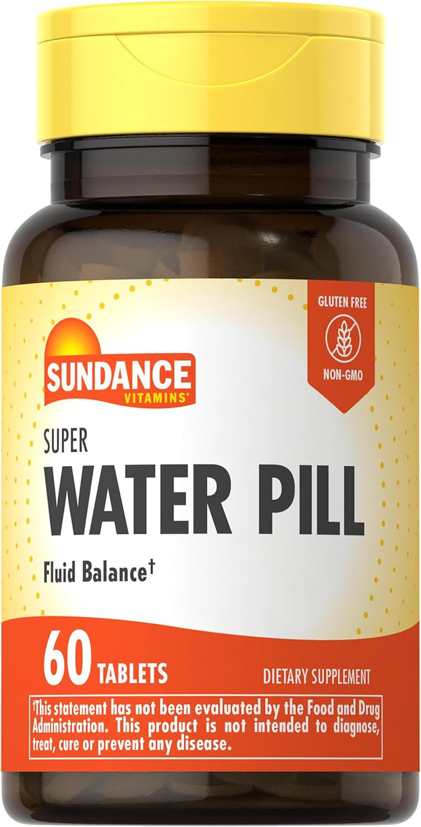 Water Pill | 60 Tablets | Fluid Balance Supplement | Vegetarian, Non-GMO, Gluten Free Formula by Sundance