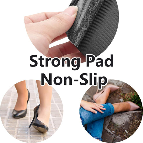 24Pcs Non-Skid Shoe Pads, Anti-Slip Rubber Grips for High Heels, Self-Adhesive, Noise Reduction for Men & Women's Shoes