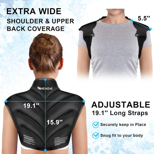 Chenove Neck and Shoulder Reusable Ice Pack for Upper Back Pain Relief, Cervical Cold Compression Therapy Wrap