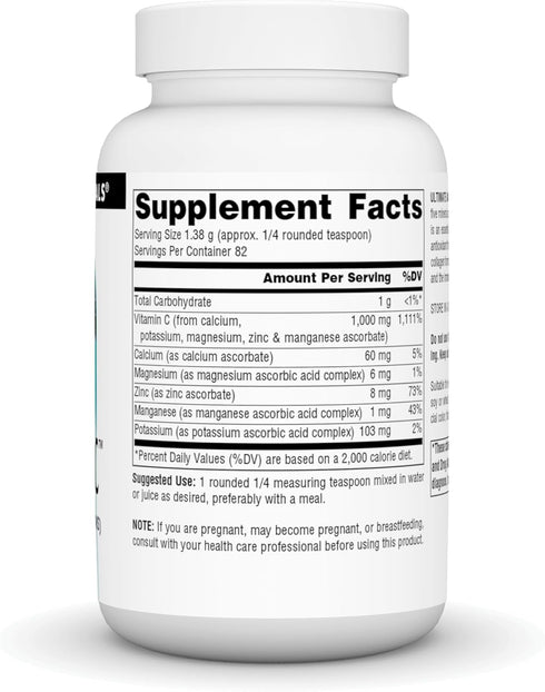 Source Naturals Ultimate Ascorbate C Powder - Vitamin C - Supports Immune System* - 1000 mg, 4 oz