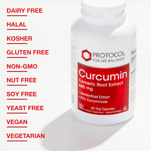 Protocol Curcumin 665mg - Turmeric Root Extract - 60 Veg Capsules