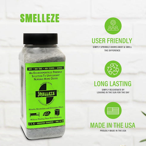 SMELLEZE Natural Elderly Odor Eliminator & Nursing Home Deodorizer - Works for Old Age, Sick, Urine, Feces Smell