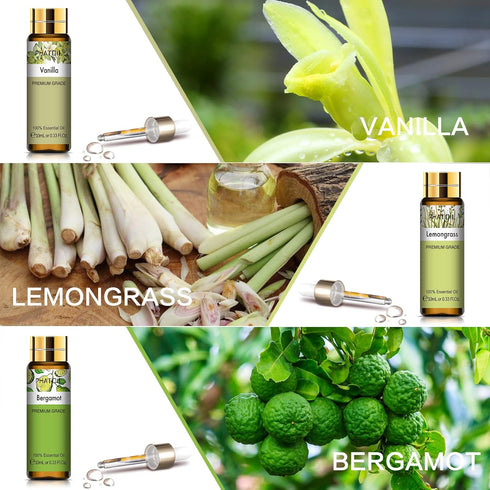 9PCS Premium Quality Essential Oils Set for Soap Making Diffusers, 10ml/0.33fl. oz Fragrance Oils, Long Lasting Scents, Ideal Gift Set for Friends and Families