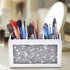 Mirrored Makeup Brush Holder Organizer, 3 Compartments Cosmetic Brush Storage Holders, Crushed Diamond Pen and Pencil