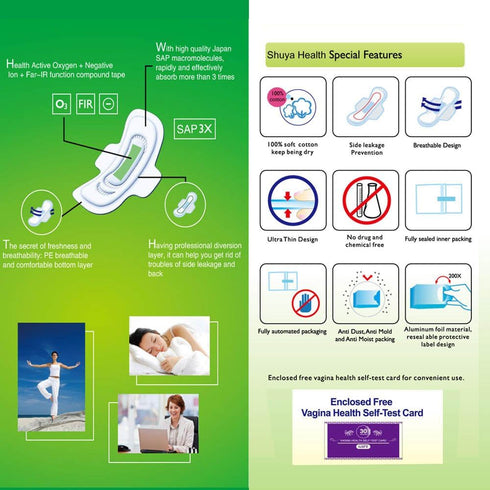SHUYA Anion Ultral Long Overnight Pads for Women, Size 330mm, Scented, Pack of 2, Super Absorbency