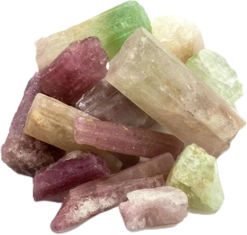 KALIFANO Tourmaline Bundle, Rare Brazilian Watermelon Rubellite Turmalina Reiki Healing Crystal for Calming and