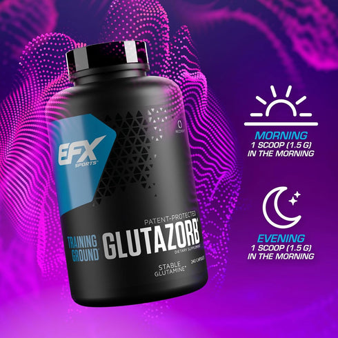 EFX Sports Training Ground Glutazorb Caps, Highly Concentrated Glutamine Supplement for Digestion and Immune Support