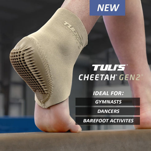 Tuli's Cheetah Gen2 Heel Cup, Foot Protection for Gymnasts and Dancers with Sever’s Disease and Heel Pain, Small