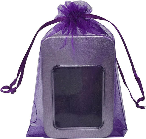 100PCS 6x9 Inches Organza Drawstring Pouches, Jewelry Party Wedding Favor Gift Bags (Purple)