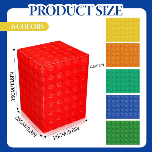 Kritkin 12 9. 8 13. 8 Inches Pcs Building Blocks Party Favor Boxes x Building Brick Theme Party Game Box Cardboard