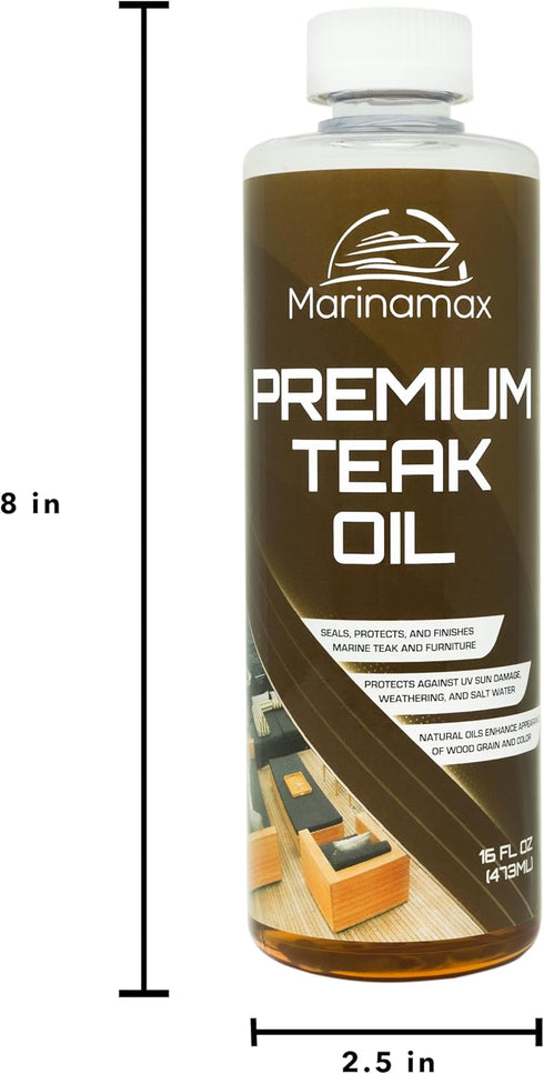 Premium Teak Oil - Wood Oil, Preserver, Stain, Sealer for Teak Furniture and Marine Interior
