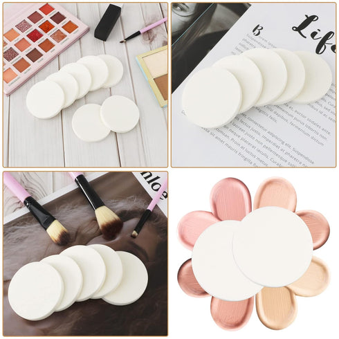 50 Pieces White Round Makeup Sponge, Facial Powder Puff Cosmetic Blender for All Skin Types, Wet and Dry Dual Use