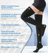 MGANG Medical Compression Stockings 20-30 mmHg for Women & Men, Thigh High Graduated Support Socks, Black, Pair