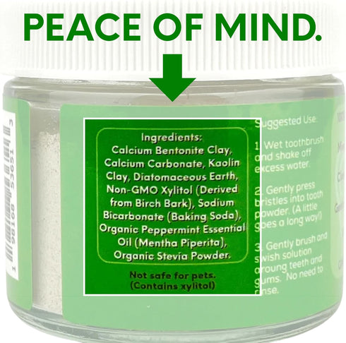 Krishna's Cupboard Supernatural Organic Tooth Cleaning Powder, All Natural Stain Remover, Fluoride Free Vegan Toothpaste