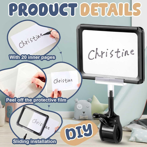 2 Sets 2 20 2 Stroller Name Tag Identifier Marker Parking Place Stroller Sign Finder Clip Including Tag White Sheets