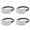 YISSION 4Pcs Sparkly Rhinestone Hair Ties, Fancy Crystal Ponytail Holders for Thin Thick Hair, Silver Accessories