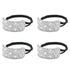 YISSION 4Pcs Sparkly Rhinestone Hair Ties, Fancy Crystal Ponytail Holders for Thin Thick Hair, Silver Accessories