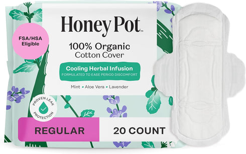 The Honey Pot Company - Regular Pads & Sensitive Feminine Wash Bundle - Herbal Infused Natural Hygiene Feminine