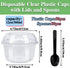 50 Pack 12oz Disposable Clear Plastic Cups,PET Dessert Cups with Lids and Spoons,Disposable Snack Bowls for Cupcake,Pudding,Snacks,Yogurt,ParfaitFruits,Mousse