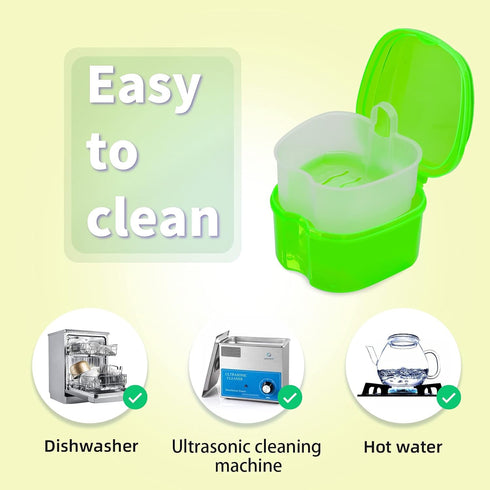 Colorful Plastic Dental Orthodontic Retainer Container Cleaning Case, Mouthguard Storage Soaking Case for Travel