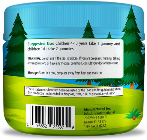 Infusions Super Green Gummies for Kids, 90 Count - Vegan Friendly, Gluten Free, 8 Powerful Superfood Blends