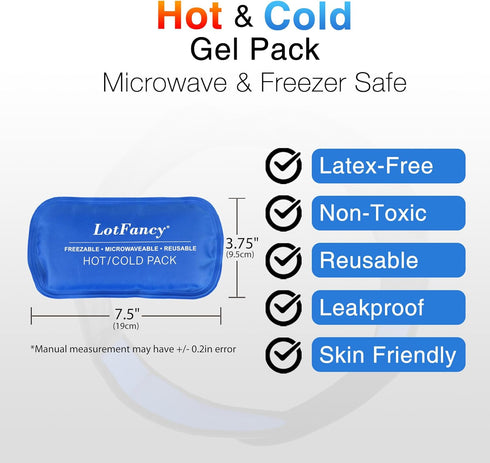LotFancy Face Ice Pack Wrap with 4 Reusable Hot Cold Therapy Gel Packs for TMJ, Wisdom Teeth, and Facial Surgery Pain