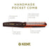 Kent 82T 4" Handmade Pocket Comb for Men, Fine Tooth Hair Straightener for Grooming, Made in England