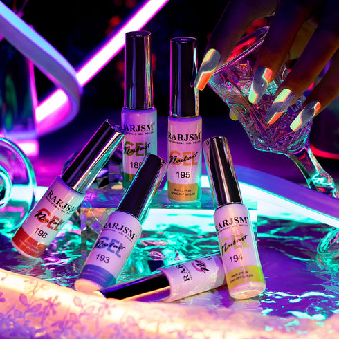 RARJSM Gel Nail Art Polish - Glow In The Dark Gel Liner Art Set, Luminous Painting Gel Polish for Nail Art, Bright