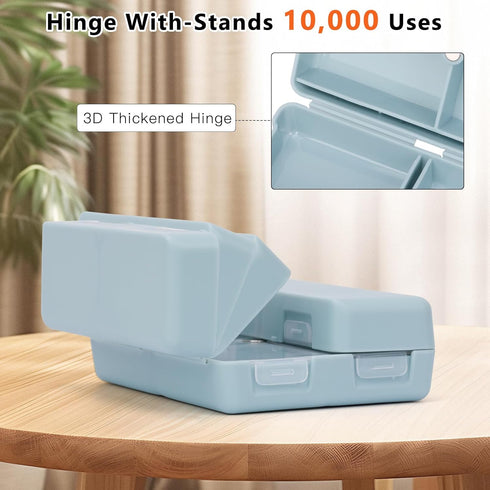 FYY Daily Pill Organizer - 7 Compartments Portable Travel Pill Case, Folding Design for Vitamins, Supplements,